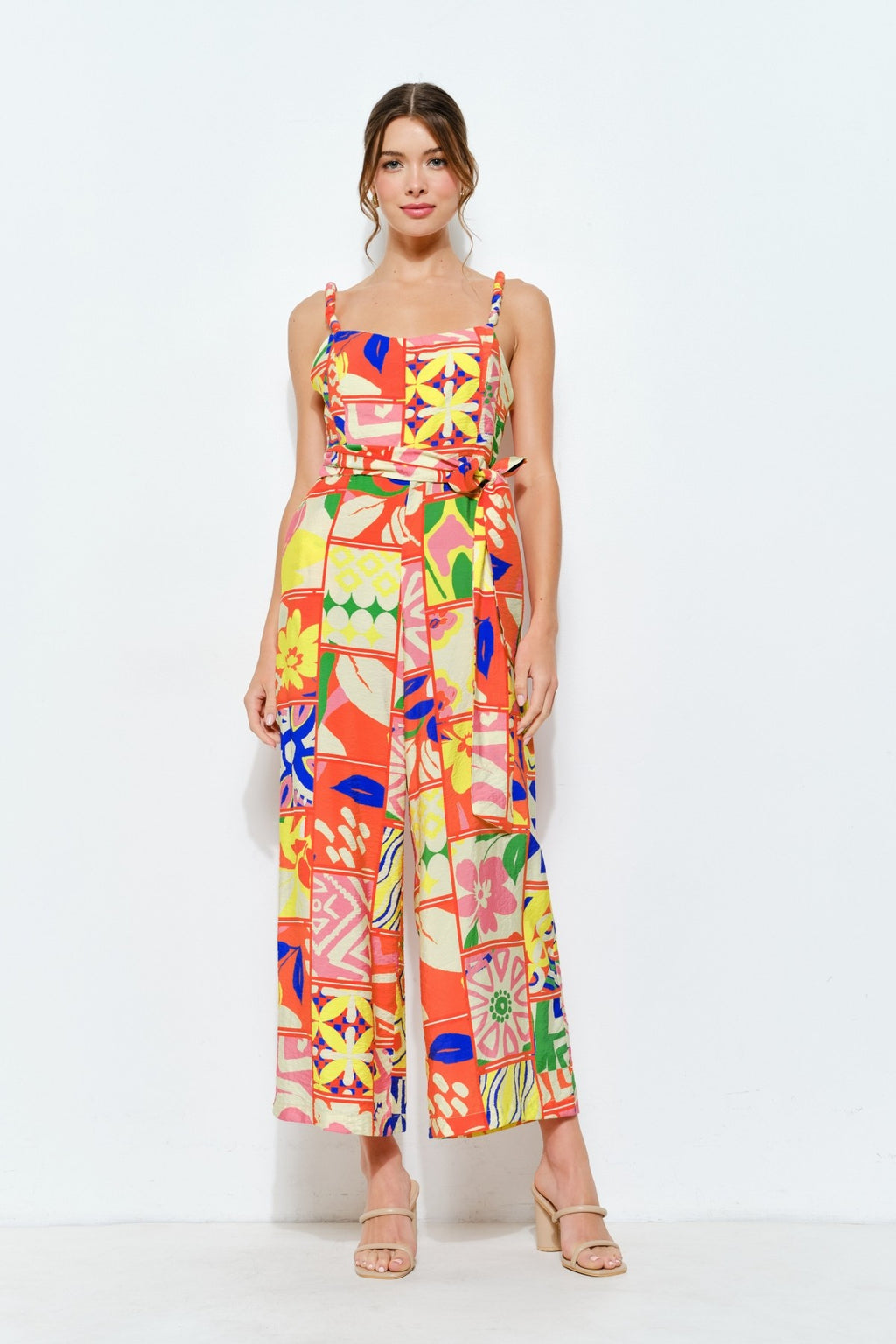 Patchwork Wide-leg Jumpsuit