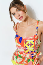 Patchwork Wide-leg Jumpsuit