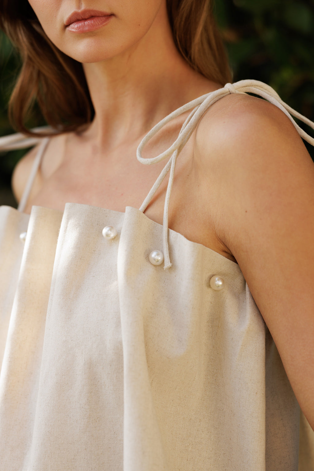 Pearl Linen Top