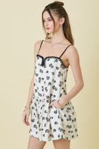 Floral B/W Print Dress