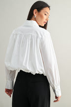 Bubble Hem Button Down Shirts