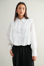 Bubble Hem Button Down Shirts