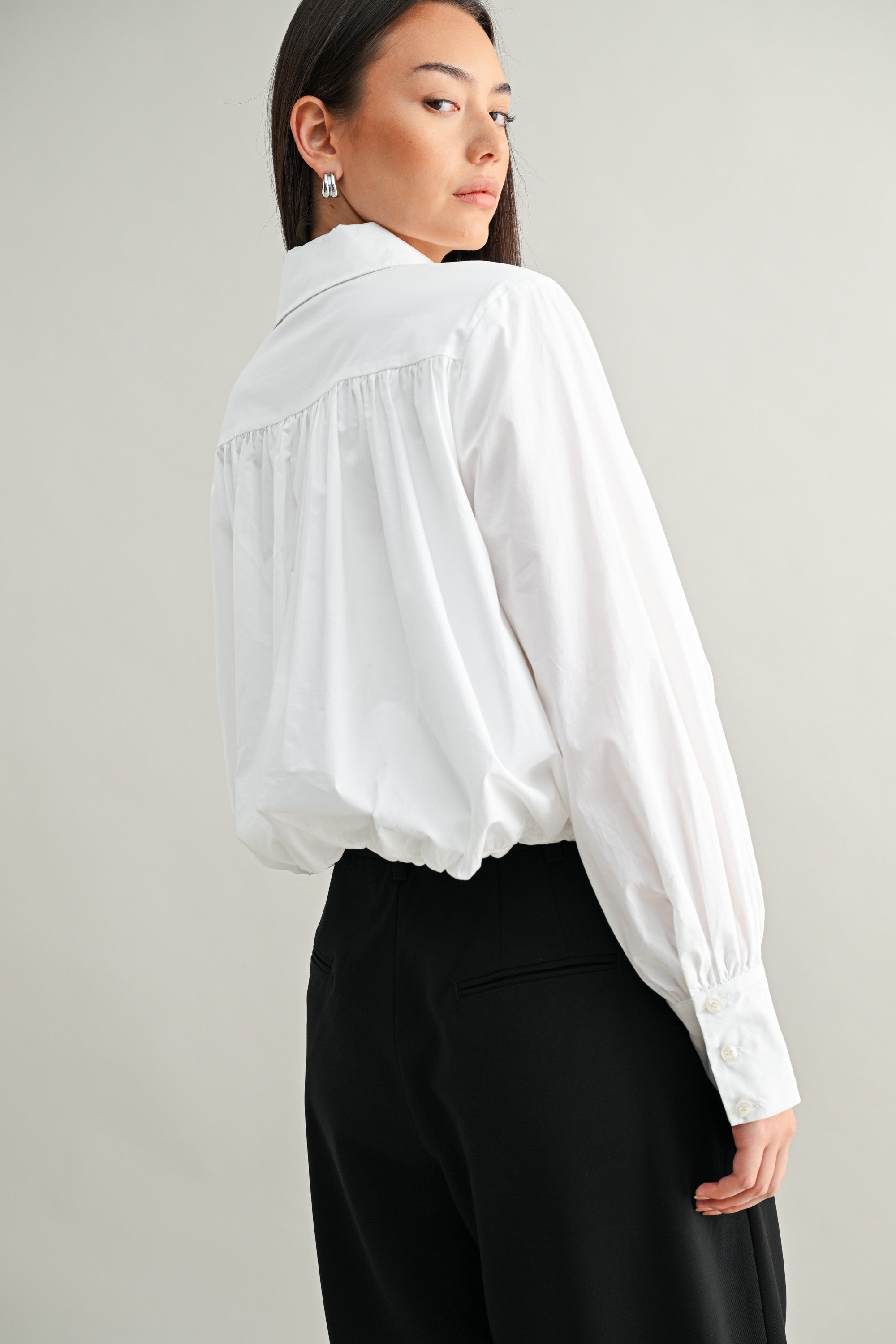 Bubble Hem Button Down Shirts
