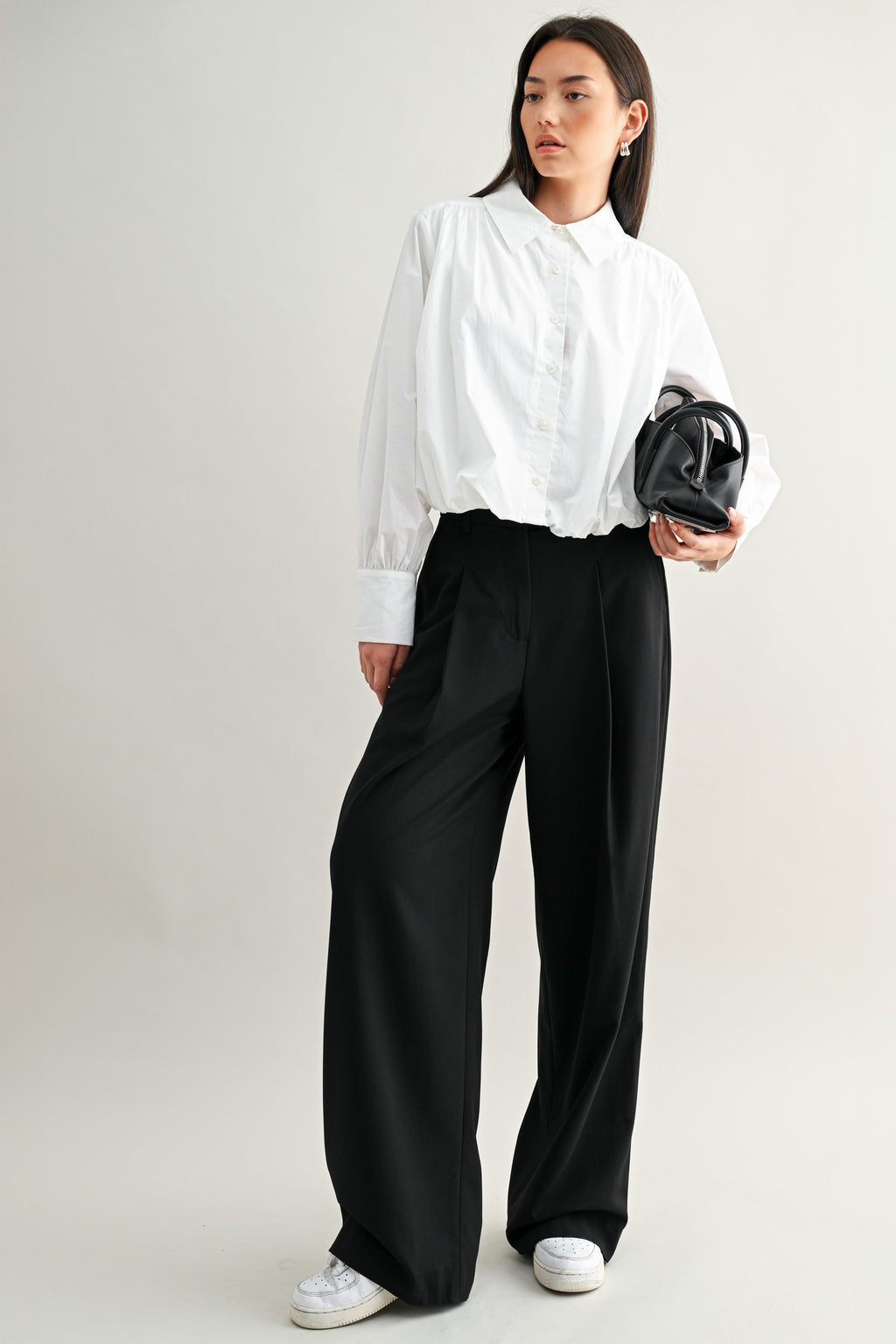 Bubble Hem Button Down Shirts