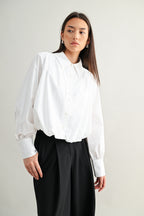 Bubble Hem Button Down Shirts