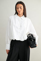 Bubble Hem Button Down Shirts