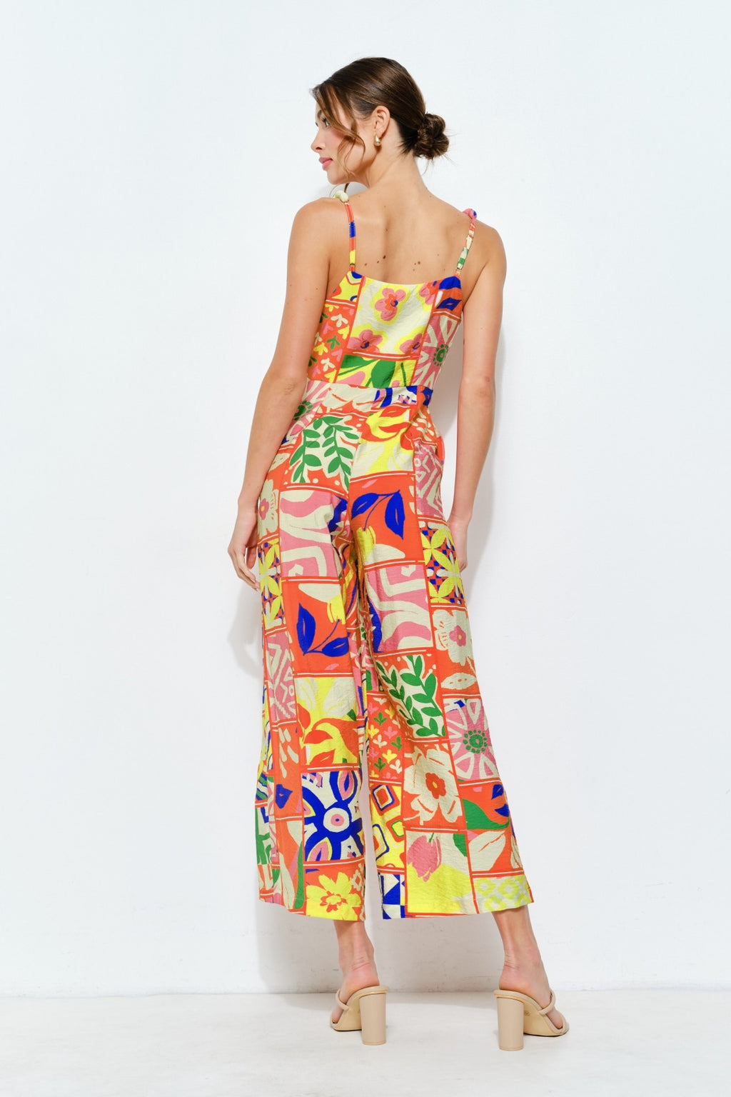 Patchwork Wide-leg Jumpsuit